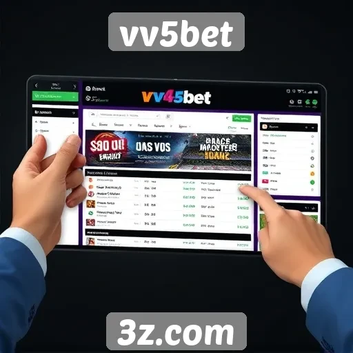 Interface do usuário do site vv5bet em destaque